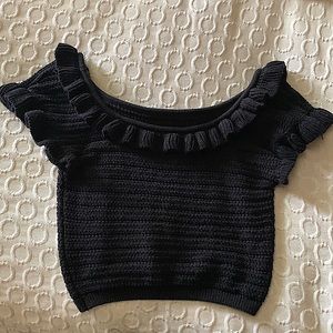 Off-the-shoulder crochet crop top